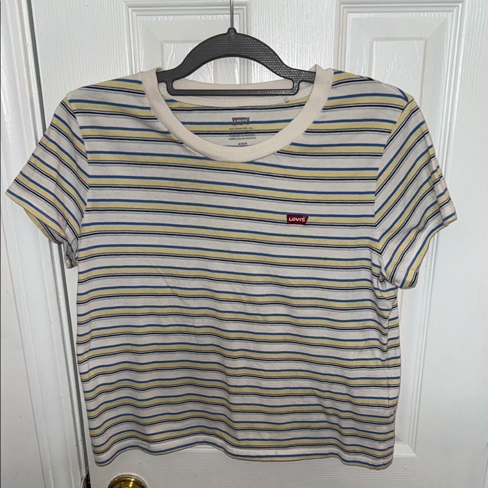 Levi's Blue and Yellow Striped Tee